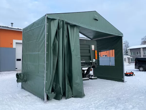 aluminum frame army tent with curtain door